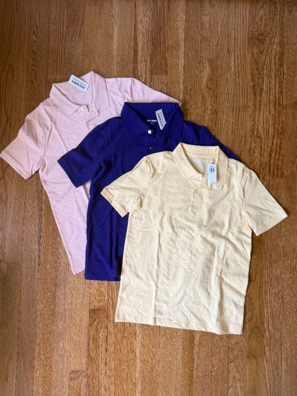 Boys Old Navy Short Sleeve Polo Shirts, Yellow, Pink, Purple, 10-12 NWT